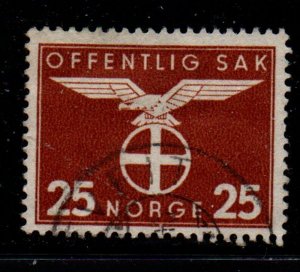 Norway Sc O49 1943 257 ore red brown Nazi Symbol Official stamp  used