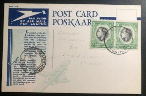 1937 Windhoek South West Africa SWA Airmail Postcard Cover Keetmanshoop