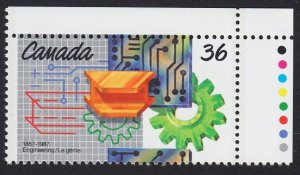 ENGINEERING SYMBOLS = Canada 1987 #1134 MNH UR stamp W/COLOR ID