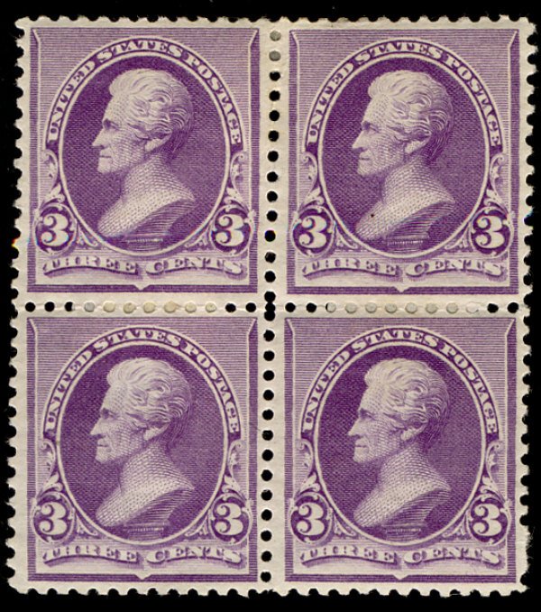 MALACK #221  SCV $250  VF OG Hr, Block, super fresh colors, nicely centered, ...