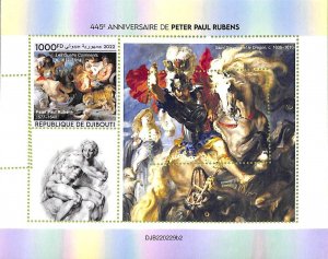 A7515 - DJIBOUTI - MISPERF ERROR Stamp Sheet - 2022 - ART Peter Paul Rubens-