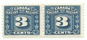 Canada 3 cent excise Pair (2)   Mint NH  PD