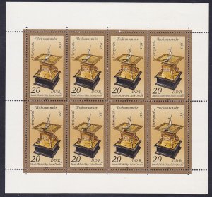 Germany DDR 2345a MNH OG 1983 20pf Sundial Circa 1611 Mini Sheet of 8 Very Fine