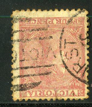 VICTORIA #91 USED SCV $9.50 BIN $4.00 WMK DOUBLE LINE 4