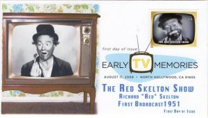 AO-4414c-1, 2009, Early TV Memories, FDC, Add-on Cachet, Digital Color Postmark,