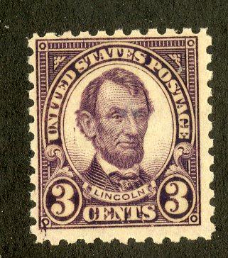 US 584 MNH F/VF SCV $60.00 BIN $24.00 LINCOLN (3)