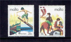 MALTA #584-585  1981  EUROPA    MINT  VF NH  O.G