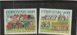 Faroe Islands  Scott#  274-275  MNH  (1994 Twelve Days of Christmas)