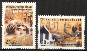 Turkey 2015 Official Stamps Art Zeugma Mosaic Museum set of 2 MNH