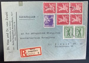 1946 Berlin Germany Allies Occupation Commercial Registered Cover Locally Used