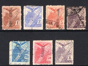 MEXICO Revenue Stamps GROUP{7} DOCUMENTOS Y LIBROS 1898-1899 1c-1P Used MS4562