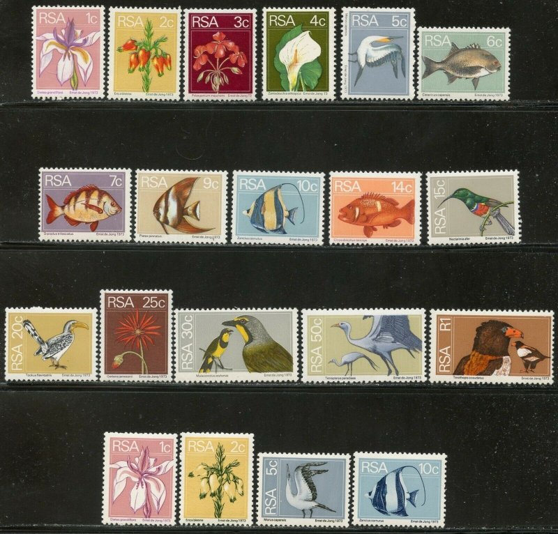 SOUTH AFRICA Sc#408-423, 430-433 1974 Nature Defins Complete w/ Coils OG Mint LH