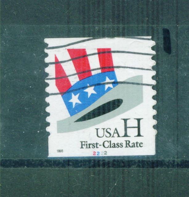 US Sc# 3265 Used FVF Sgl Pl# 2222 H Rate Flag Top Hat