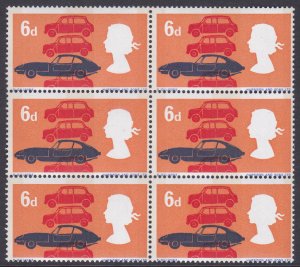 Sg 702p 1966 Technology 6d misperf Block of 6 UNMOUNTED MINT