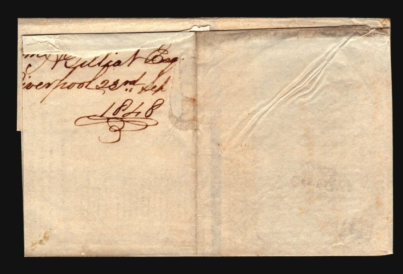 1848 (Sep 23) Retaliatory Rate Cover / RMS Cambria / 34c Liverpool to VA - L4722