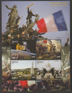 MALI - 2015 - Paris Terrorist Attacks - Perf 4v Sheet - MNH-Private Issue