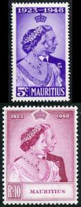 Mauritius SG270/71 1948 Royal Silver Wedding Set M/M