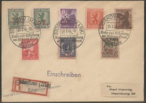 Germany Allied Zones Stadt Storkow Semipostals Berlin  Post WWII Cover 104050