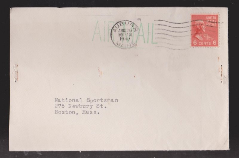 US Cover - Prexie Cover Auburn Maine To Boston 1940