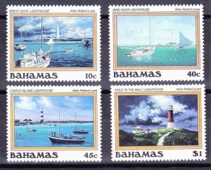 Bahamas 1987 Alton R. Lowe Lighthouse Paintings Complete VF/NH(**)