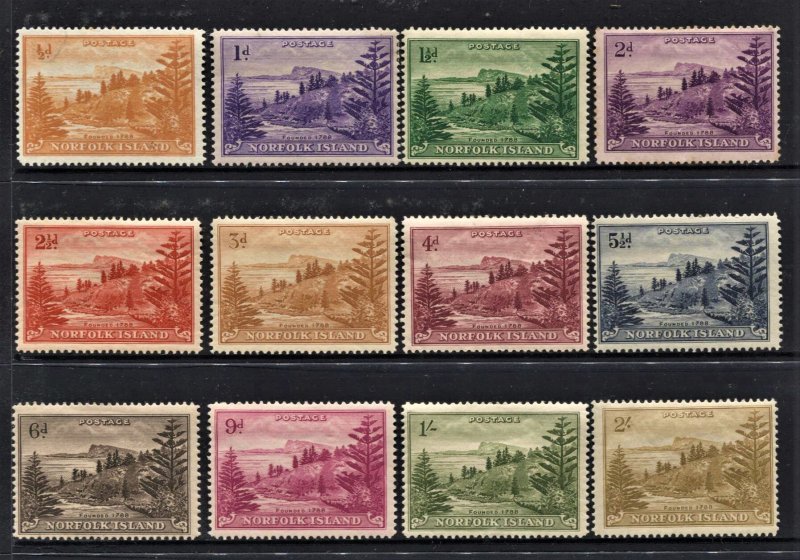 STAMP STATION PERTH Norfolk Island #1-12 Ball Bay Definitive Set MVLH- CV$16.00