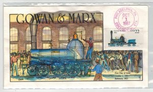 1987 COLLINS HANDPAINTED OLD TRAINS RAILROAD LOCOMOTIVES GOWAN & MARX Philadelph