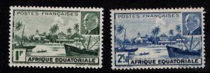 French Equatorial Africa  AEF Scott 79A-79B MH* Vichy stamp set