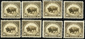 569, Mint F-VF NH 30¢ EIGHT PO FRESH Stamps CV $400. - Stuart Katz