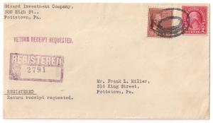 US 2c Coil #599 w 18c Prexie #823 on 1939 Pottstown PA cover