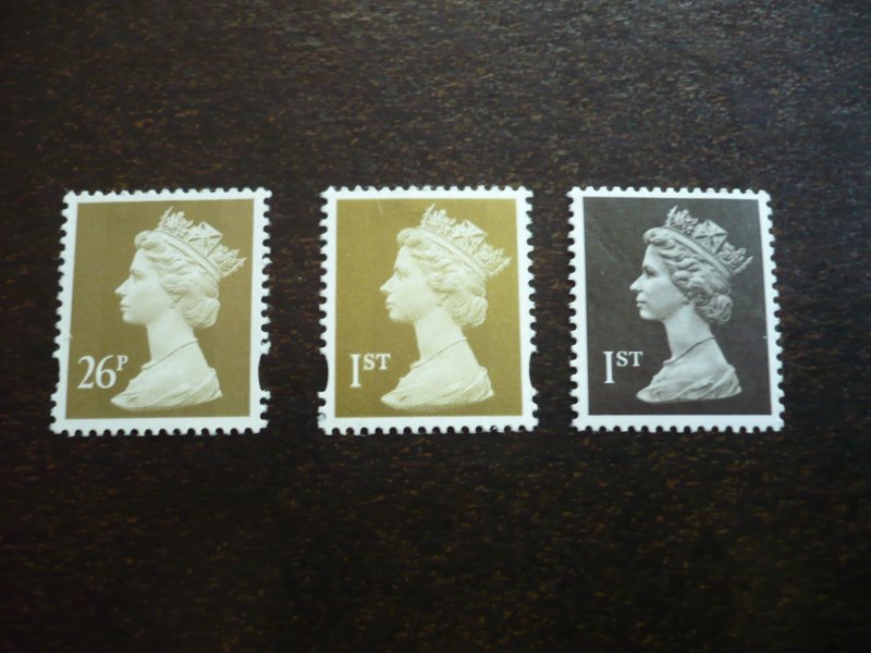 Stamps - Great Britain - Scott#MH256, MH287, MH311 - MNH Part Set of 3 Machins