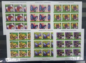 B0115 Imperf 2004 Guinea-Bissau Butterflies & Orchids Flora Fauna 9Set Mnh