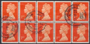 GB Machin 1st Booklet x 10 SG 1516m SC#  MH188b FU see scan details  