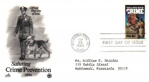 US 2102 Crime Prevention PCS Artcraft Variety Typed FDC