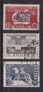 Finland    #207-209  used 1935 Kalevala