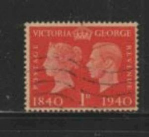 GREAT BRITAIN #253 1940 1p VICTORIA & GEORGE VI F-VF USED