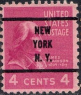 US Stamp #808x63 - James Madison - Presidential Issue 1938 Precancel