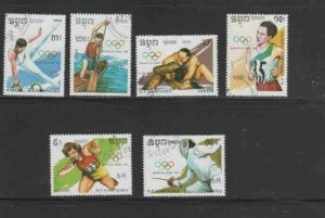 CAMBODIA #962-968 1989 SUMMER OLYMPICS '92 MINT VF NH O.G CTO