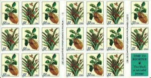 Botanical Prints Booklet of Twenty 32 Cent Postage Stamps Scott 3127a