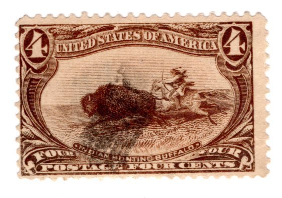 United States Scott # 287 color error or faded - brown - used