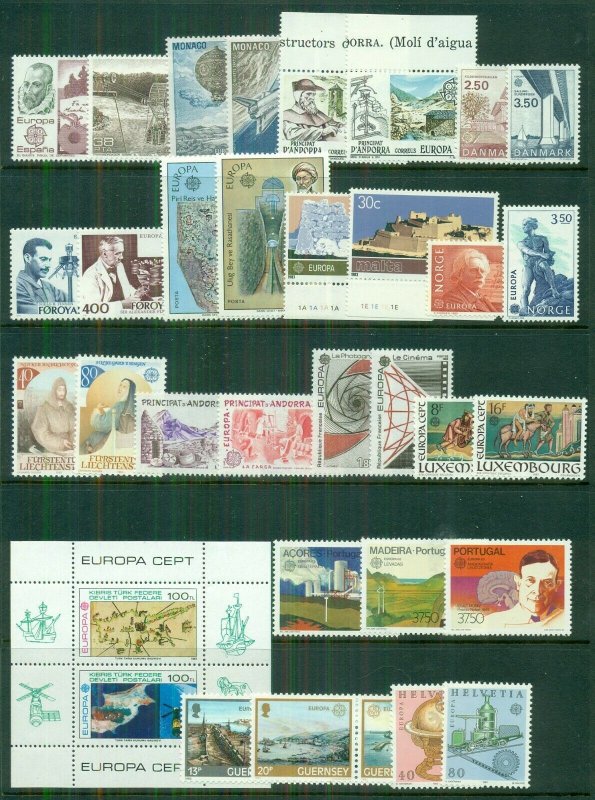 EUROPA Worldwide 1983 sets, 35 diff countries, Complete, og, NH, Scott $179.00