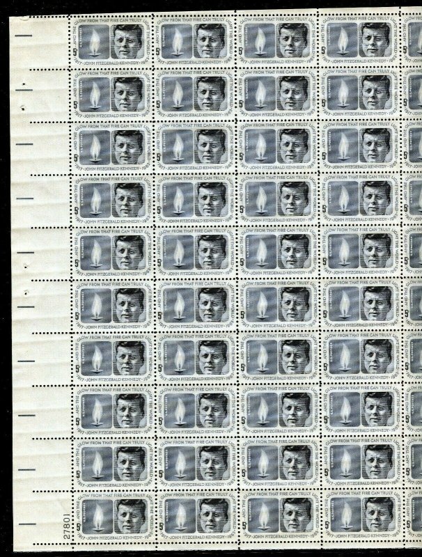 Scott # 1246 John F Kennedy JFK Memorial 5¢ Sheet of 50 Stamps MNH 1964