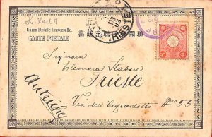 aa6915 - JAPAN - POSTAL HISTORY - POSTCARD from KOBE to ITALY 1902-