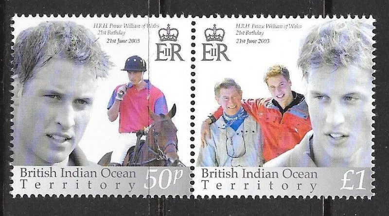 BRITISH INDIAN OCEAN TERRITORY Sc 265 NH ISSUE OF 2003 - PRINCE WILLIAMS 