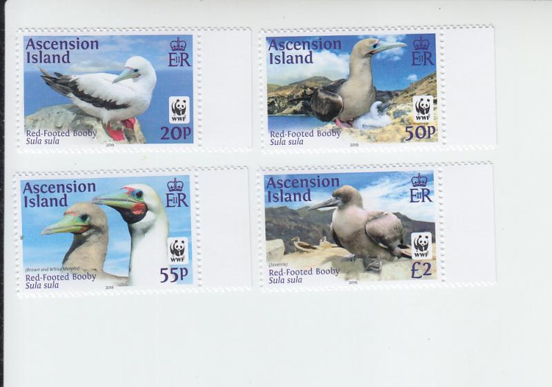 2016 Ascension Island Red-footed Booby WWF Scott 1153-56 MNH