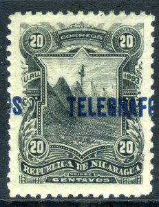 Nicaragua 1892 Liberty Cap 20c Telegraph OP Shifted Mint O270