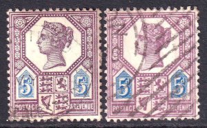 GREAT BRITAIN SC 118, 118a USED F/VF SOUND $138 SCV CLEAR SQUARE DOTS