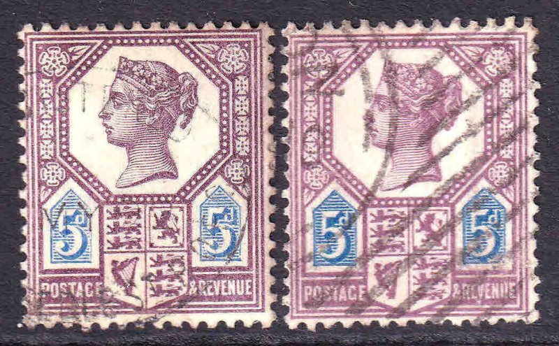 GREAT BRITAIN SC 118, 118a USED F/VF SOUND $138 SCV CLEAR SQUARE DOTS