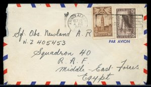 30 cent AIR mail to EGYPT 1942 War issue slogan  cover Canada