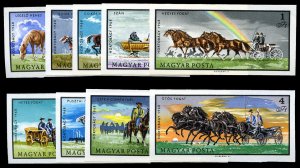 Hungary #1913-1921 Cat$50, 1968 Horse Breeding, imperf. set of eight, never h...