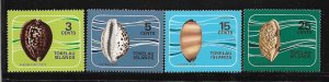 1974 Tokelau 41-44 Cowrie shells MNH C/S of 4